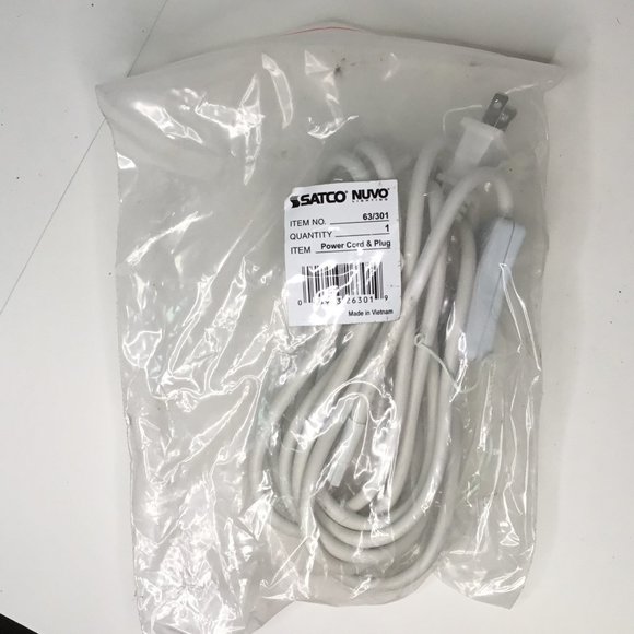 Satco Nuvo Thread Undercabinet LED Lighting Power Cord And Plug White NIB - Picture 1 of 2